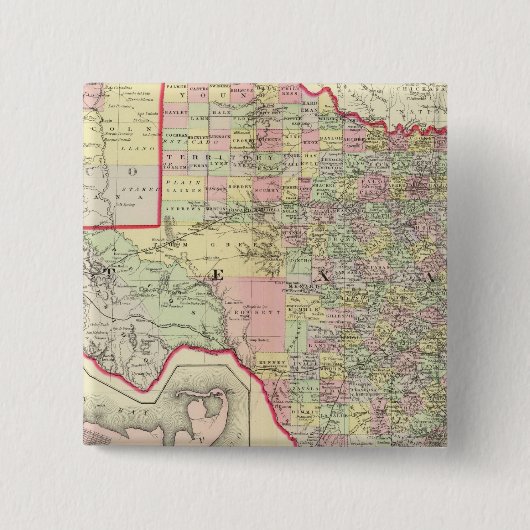 Texas 7 vierkante button 5,1 cm (Voorkant)