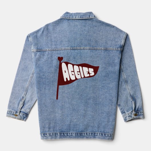 TEXAS A&M AGGIES SPIJKEJACK DENIM JACKET (Achterkant)