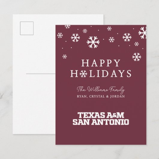 Texas A&M San Antonio Feestdagenkaart (Voorkant / Achterkant)