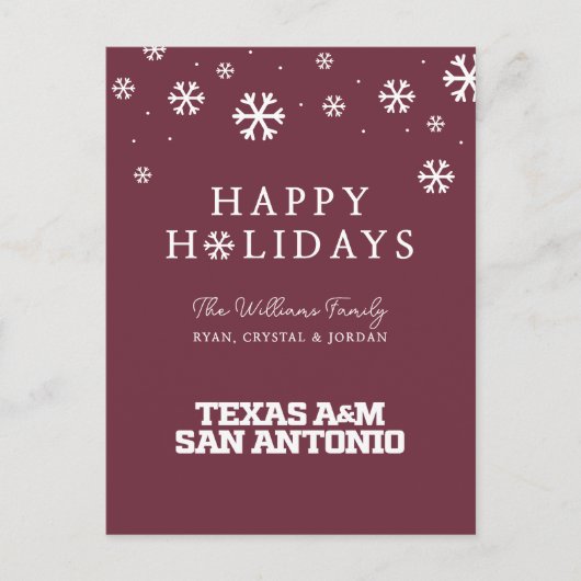 Texas A&M San Antonio Feestdagenkaart (Voorkant)
