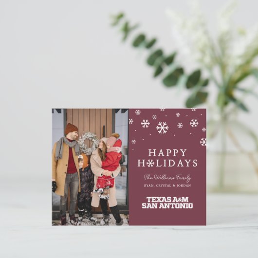 Texas A&M San Antonio Feestdagenkaart (Staand voorkant)