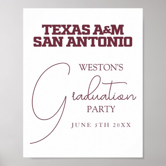 Texas A&M San Antonio Poster (Voorkant)