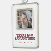 Texas A&M San Antonio Verzilverd Omlijst Ornament (Links)