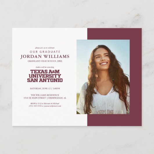 Texas A&M University - San Antonio Aankondigingskaart (Voorkant)