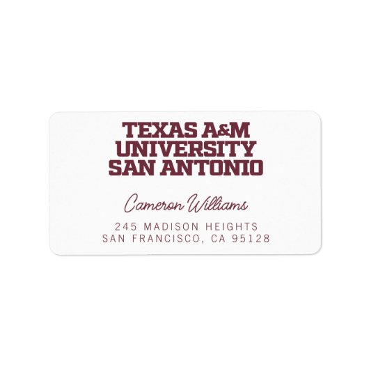 Texas A&M University - San Antonio Etiket (Voorkant)