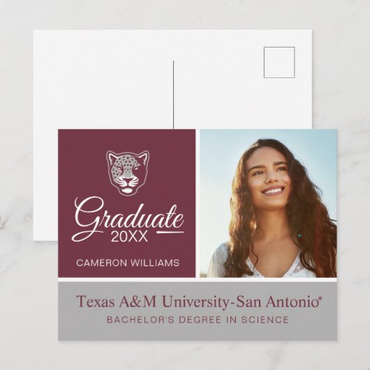 Texas A&M University - San Antonio | Jaguars Aankondigingskaart (Voorkant / Achterkant)