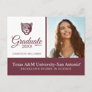 Texas A&M University - San Antonio   Jaguars Aankondigingskaart