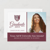 Texas A&M University-San Antonio | Jaguars Aankondigingskaart (Voorkant / Achterkant)