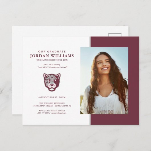 Texas A&M University-San Antonio | Jaguars Aankondigingskaart (Voorkant / Achterkant)