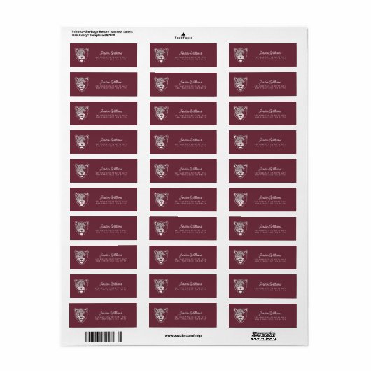 Texas A&M University - San Antonio | Jaguars Etiket (Full Sheet)