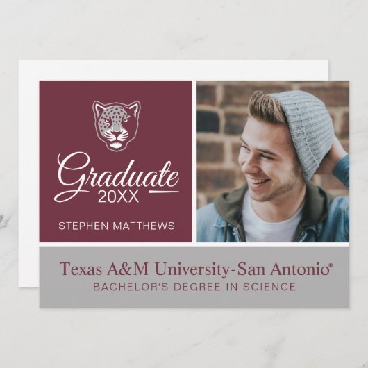 Texas A&M University - San Antonio | Jaguars Kaart (Voorkant / Achterkant)