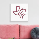 Texas A&M University - San Antonio | Staat Logo Canvas Afdruk (Insitu (Woonkamer))