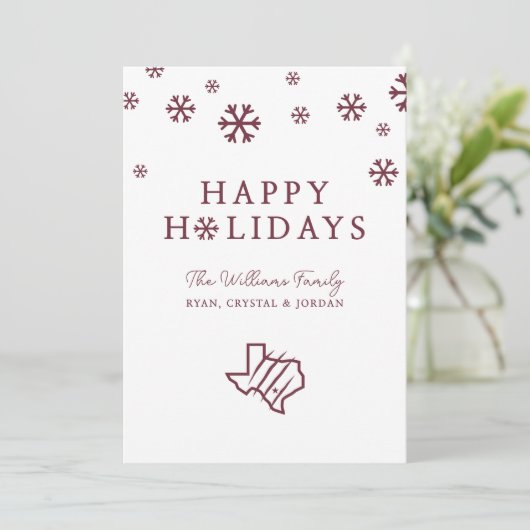 Texas A&M University - San Antonio | Staat Logo Feestdagenkaart (Staand voorkant)