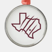 Texas A&M University - San Antonio | Staat Logo Metalen Ornament (Voorkant)