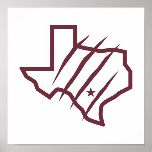 Texas A&M University - San Antonio | Staat Logo Poster (Voorkant)