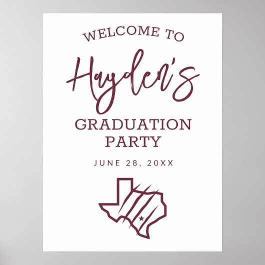 Texas A&M University - San Antonio | Staat Logo Poster (Voorkant)