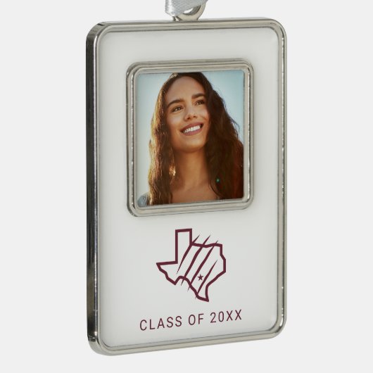 Texas A&M University - San Antonio | Staat Logo Verzilverd Omlijst Ornament (Rechts)