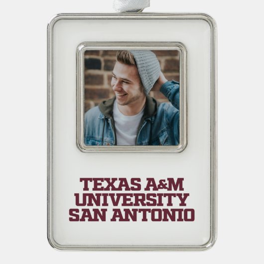 Texas A&M University - San Antonio Verzilverd Omlijst Ornament (Voorkant)