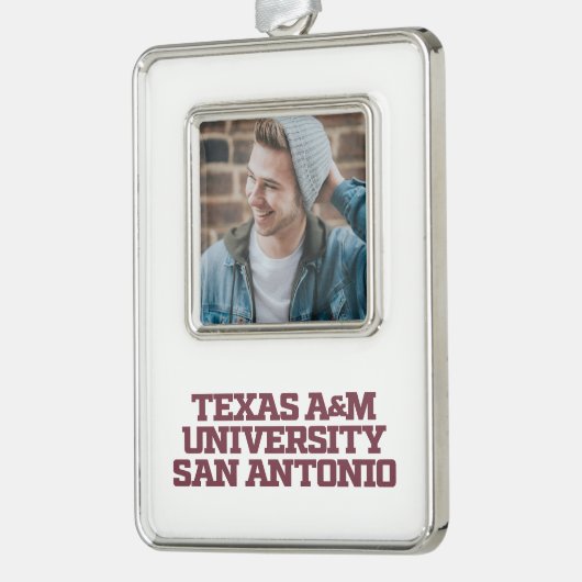 Texas A&M University - San Antonio Verzilverd Omlijst Ornament (Links)