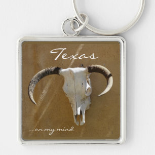 Texas aan mijn hoofd/Longhorn Skull Sleutelhanger