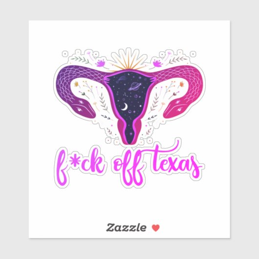 Texas Abortion Ban Celestial Uterus Protest Car Sticker (Vel)