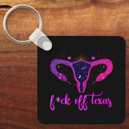 Texas Abortion Ban Celestial Uterus Protest Sleutelhanger (Voorkant)