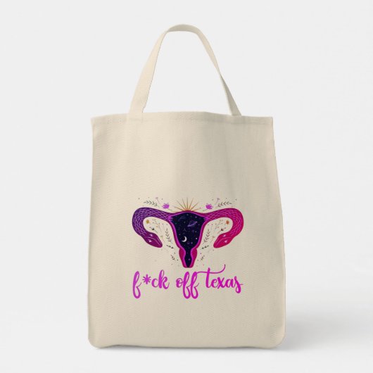 Texas Abortion Ban Celestial Uterus Protest Tote Bag (Achterkant)