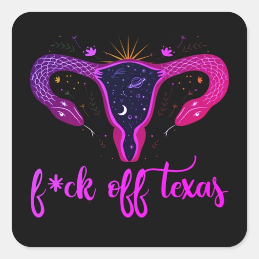 Texas Abortion Ban Celestial Uterus Protest Vierkante Sticker (Voorkant)