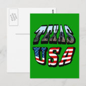 Texas Afbeelding- en vlaggentekst Briefkaart (Voorkant / Achterkant)