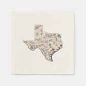 Texas  Afbeelding Kaart Antiek Kaart Lone Star Servetten (Voorkant)