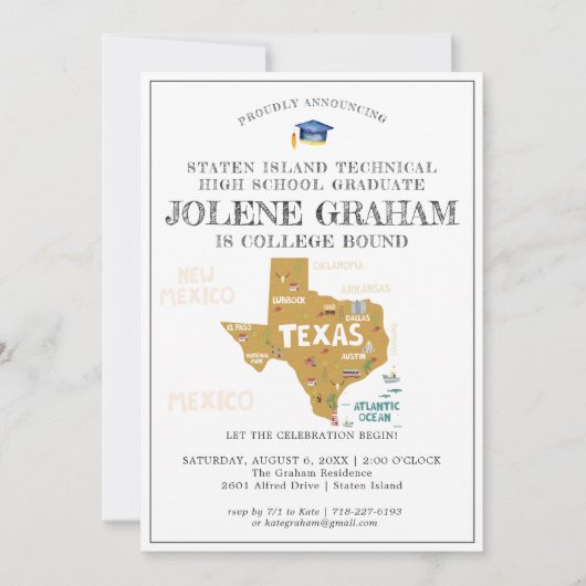 Texas | Afstudeerfeest voor University (Voorkant)