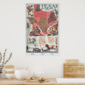 Texas Agricultural Map (1922) Poster (Keuken)