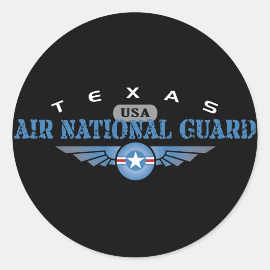 Texas Air National Guard Ronde Sticker (Voorkant)