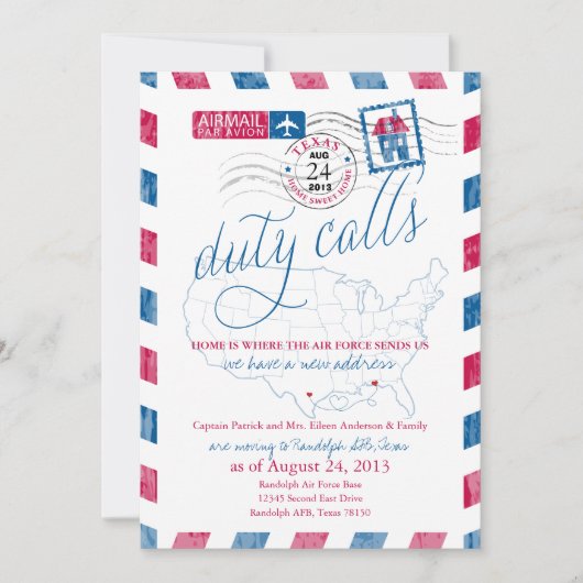 Texas Airmail Militaire Beweging Aankondiging (Voorkant)