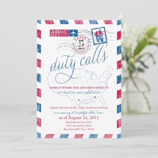 Texas Airmail Militaire Beweging Aankondiging (Staand voorkant)