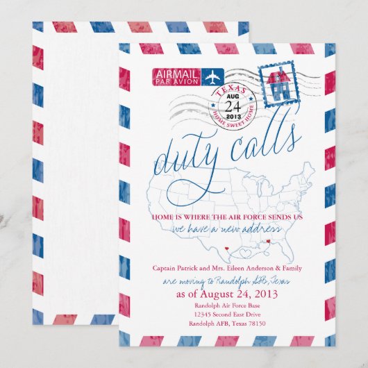 Texas Airmail Militaire Beweging Aankondiging (Voorkant / Achterkant)