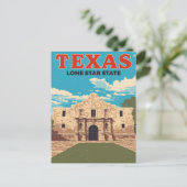 Texas Alamo Vintage Travel Briefkaart (Staand voorkant)