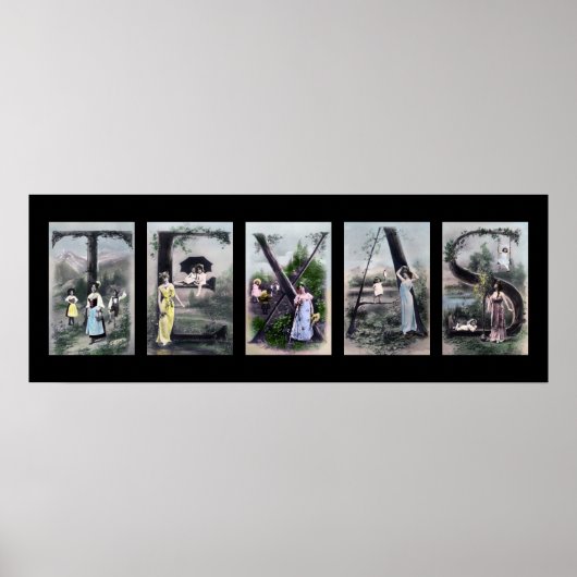 TEXAS Alphabet Letter Name Art Poster (Voorkant)