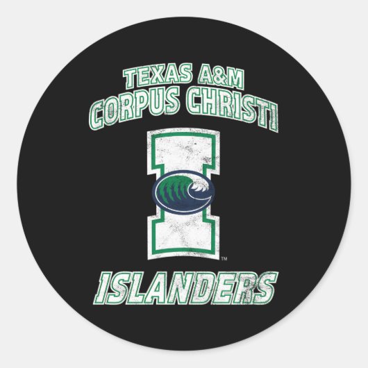 Texas Am-Corpus Christi Tamucc Grote eilandbewoner Ronde Sticker (Voorkant)