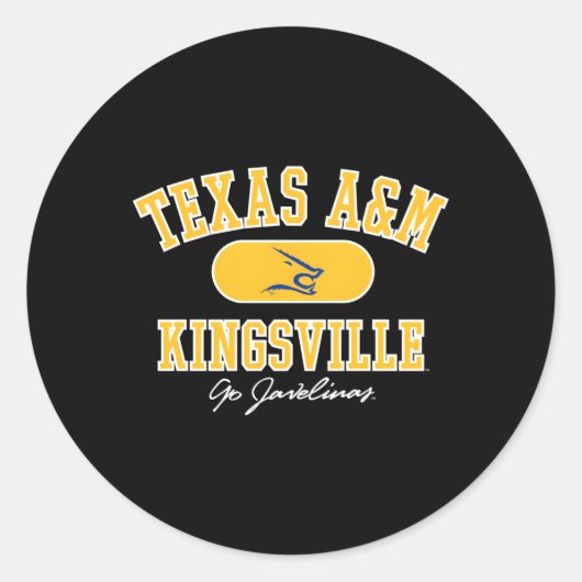 Texas Am Kingsville Javelinas Varsity Blue Ronde Sticker (Voorkant)
