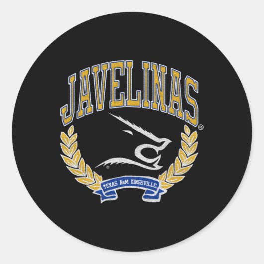 Texas Am Kingsville Javelinas Victory Blue Ronde Sticker (Voorkant)