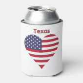 Texas American Flag Heart Blikjeskoeler (Blikje Voorkant)