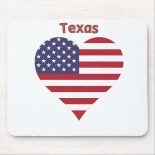 Texas American Flag Heart Muismat