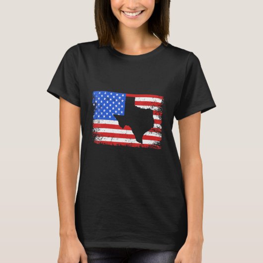 Texas American Flag Outline Distress Ultimate 4t T-shirt (Voorkant)