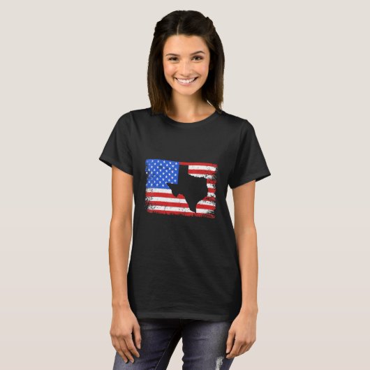 Texas American Flag Outline Distress Ultimate 4t T-shirt (Voorkant volledig)