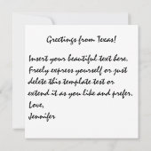 Texas American staat op een kaart en nuttige infor (Achterkant)