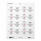 Texas American staat op een kaart en nuttige infor Etiket (Full Sheet)