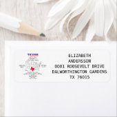 Texas American staat op een kaart en nuttige infor Etiket (Insitu)