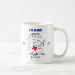 Texas American staat op een kaart en nuttige infor Koffiemok