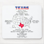 Texas American staat op een kaart en nuttige infor Muismat (Voorkant)